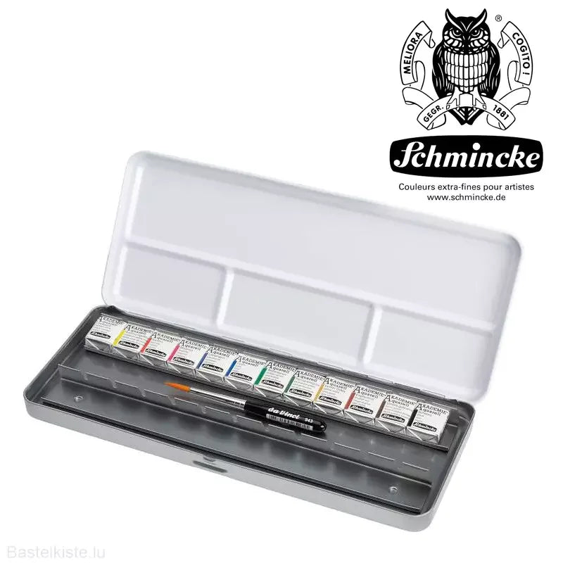Schmincke Metallkasten AKADEMIE Aquarell 12 x 1/2 Näpfchen - 75776 Schmincke