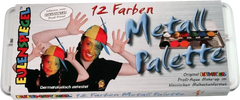Schminkfarben 12er Metall-Palette Eulenspiegel