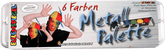 Schminkfarben 6er Metall-Palette Eulenspiegel