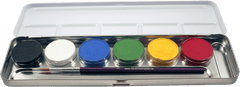 Schminkfarben 6er Metall-Palette Eulenspiegel