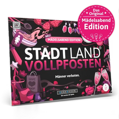 STADTLAND VOLLPOSTEN Mädelsabend Edition – nachhaltiges Gesellschaftsspiel mit pinken Motiven und Party-Accessoires