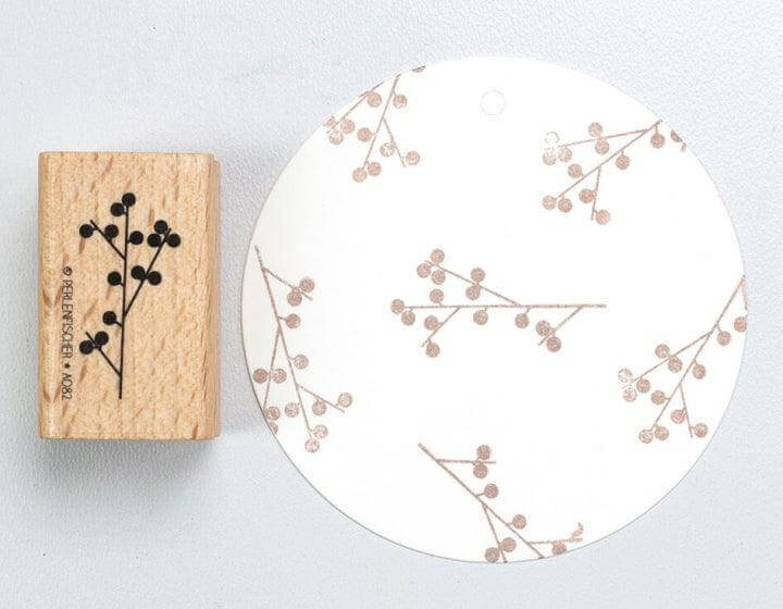 Stempel Beerenzweig Perlenfischer