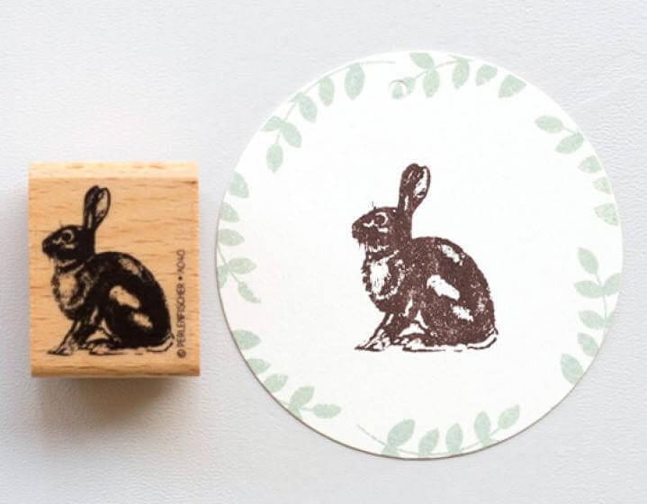 Stempel Hase Perlenfischer