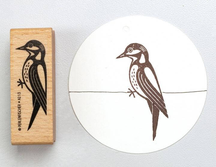 Stempel Specht Perlenfischer