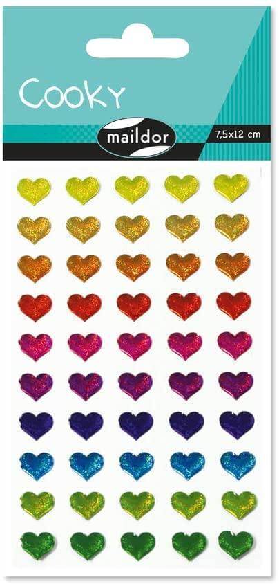 Sticker Glitzerherzen - Cooky Exaclair