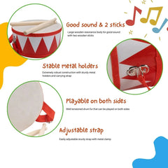 Trommel rot weiß aus Holz Kindertrommel - 3845R Gico