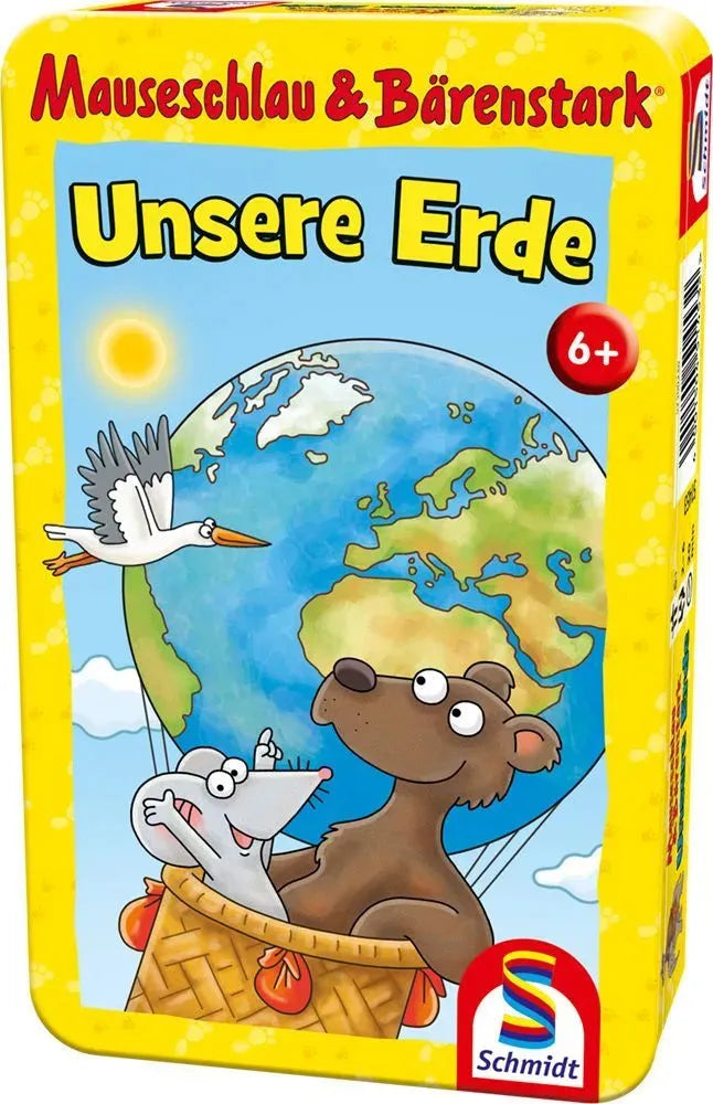 Unsere Erde Mauseschlau und Bärenstark- Reisespiel in der Metalldose - 51453 Schmidt Spiele
