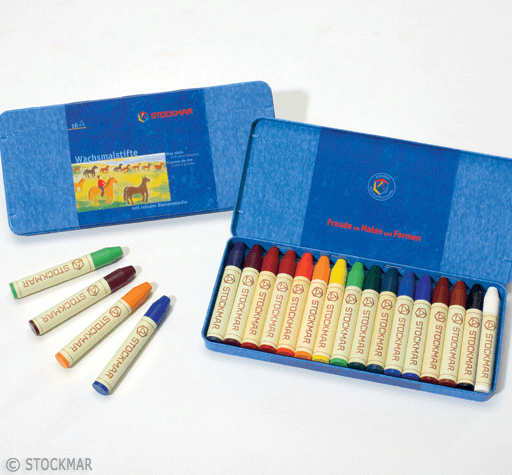 Wachsmalstifte 16 Farben Blechetui Stockmar