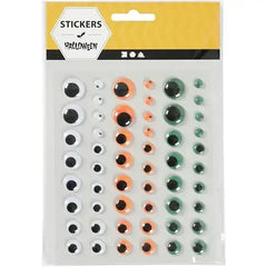 Wackelaugen, selbstklebend Grün, Orange, Weiß, 54 Stck. - 5712854130196 Creativ Company