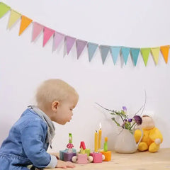 Wimpelkette Regenbogen pastell Geburtstag