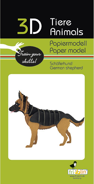 3D Schäferhund Papiermodell