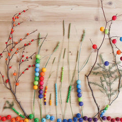 120 Kleine bunte Holzperlen - 1279 Grimms