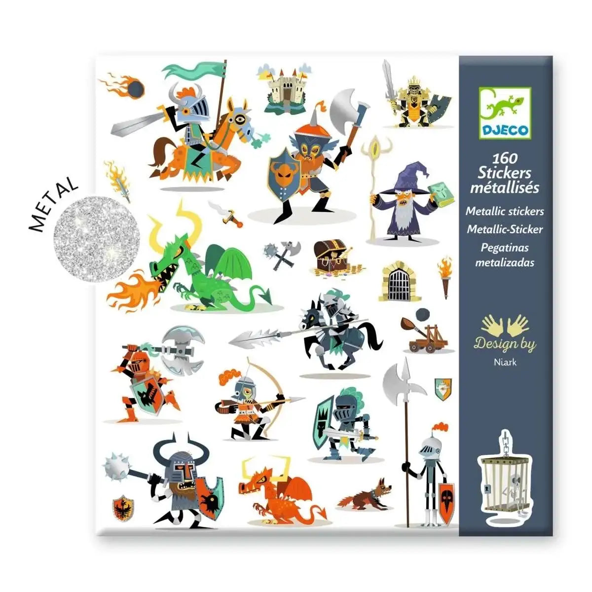 160 Glitzer-Sticker Ritter