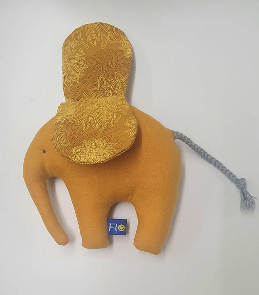 Greifling kleiner Elefant mit Raschelohren - orange Flosinn