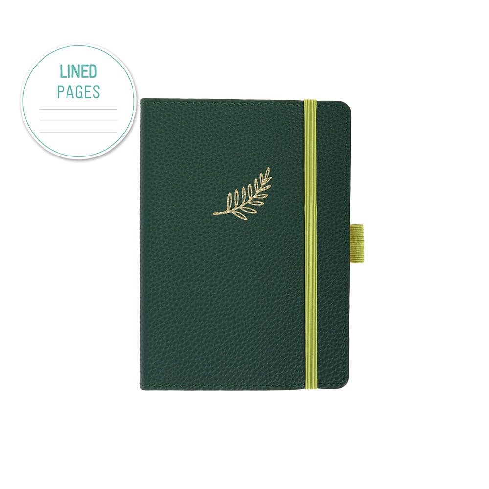 MAJOIE Notizbuch A6 Golden leaf dunkelgrün