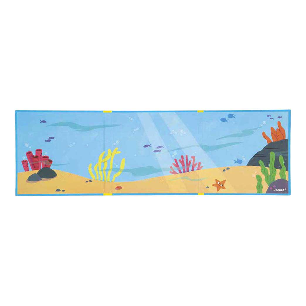 Bunter Unterwasser-Teppich mit Fischen, Korallen & Seesternen für Kinderzimmer, nachhaltiges Spielzeug