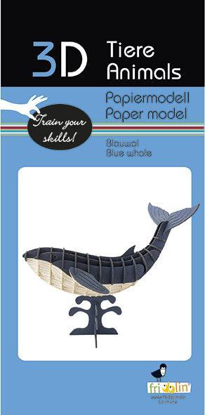 3D Blauwal Papiermodell Fridolin