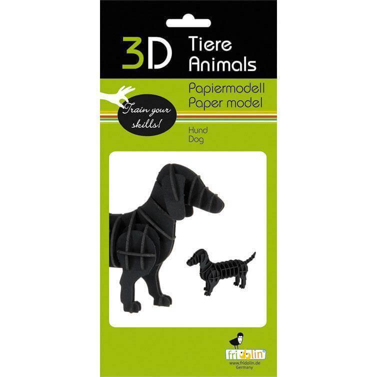 3D Dackel  Papiermodell Fridolin