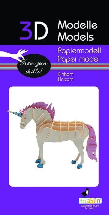 3D Einhorn Papiermodell Fridolin