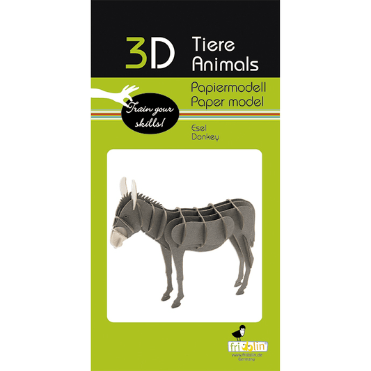 3D Esel Papiermodell Fridolin