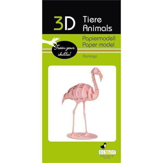 3D Flamingo Papiermodell Fridolin