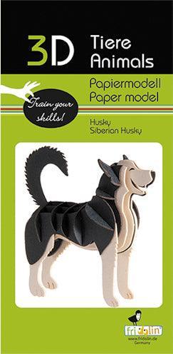 3D Husky Papiermodell Fridolin