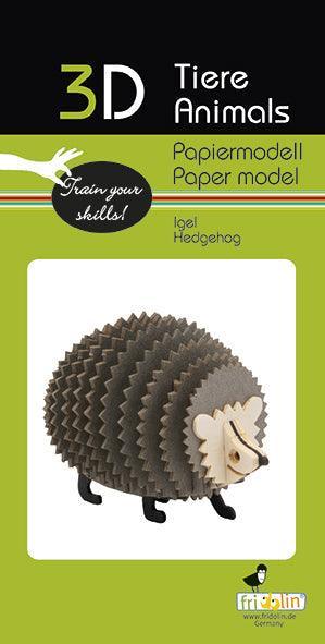 3D Igel Papiermodell Fridolin