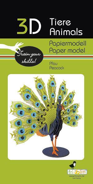 3D Pfau Papiermodell Fridolin