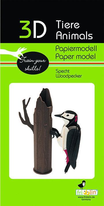 3D Specht Papiermodell Fridolin