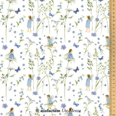 Baumwollstoff Elfengarten blau Acufactum