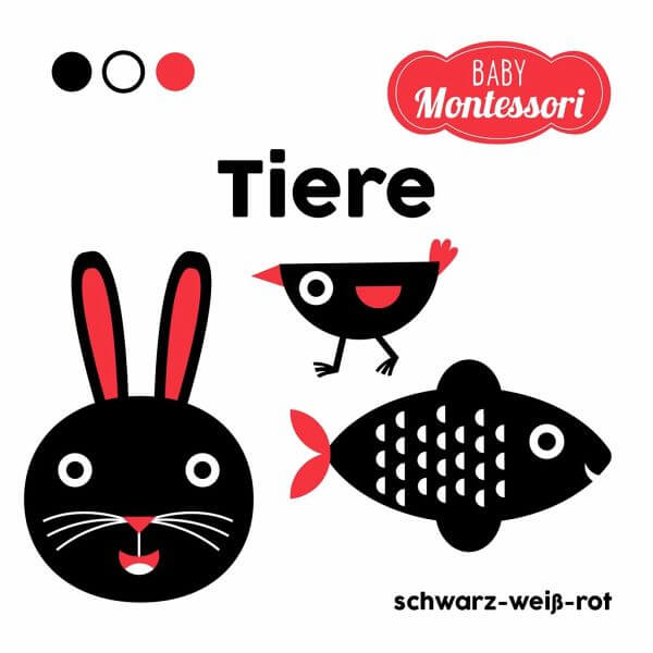 Tiere schwarz-weiß-rot (Baby Montessori) White Star