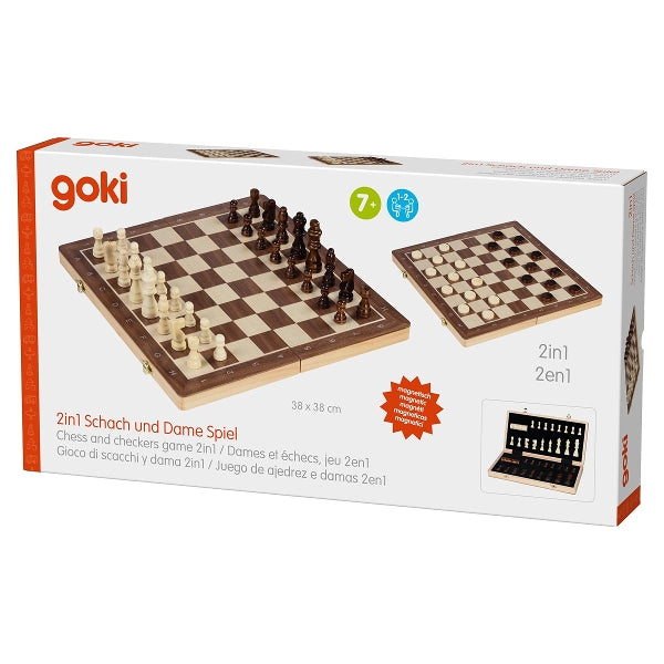 Schach/Dame Spiel 2in1 magnetisch