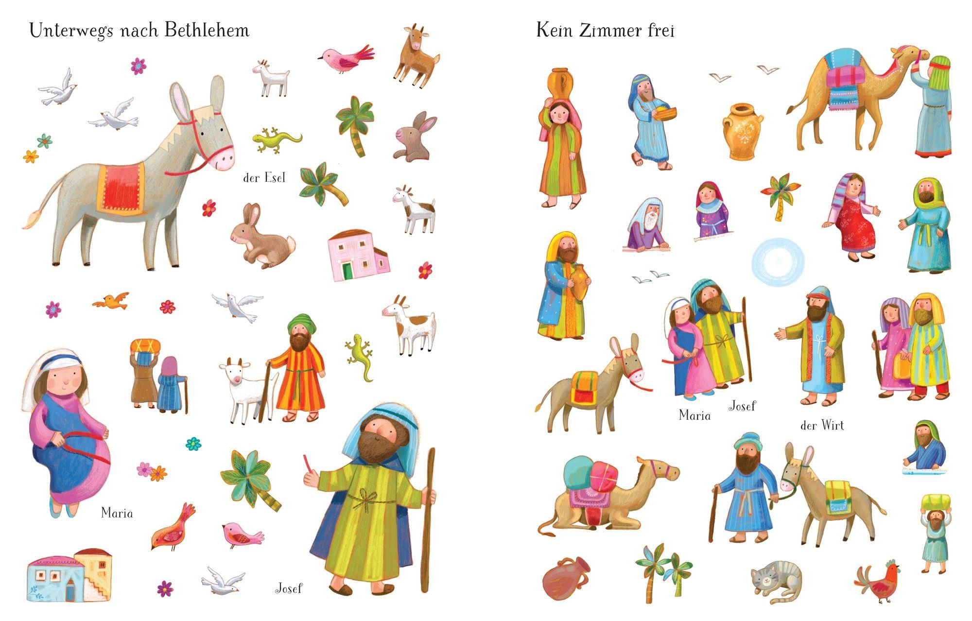 Mein erstes Stickerbuch - Die Weihnachtsgeschichte - mit über 230 Stickern - 978-1-78232-699-1 kunstundspiel 