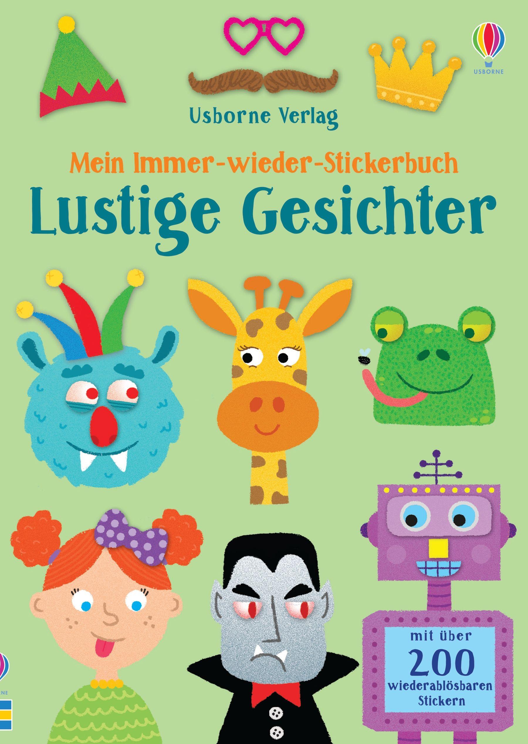 Mein Immer-wieder-Stickerbuch - Lustige Gesichter - 978-1-78941-379-3 kunstundspiel 