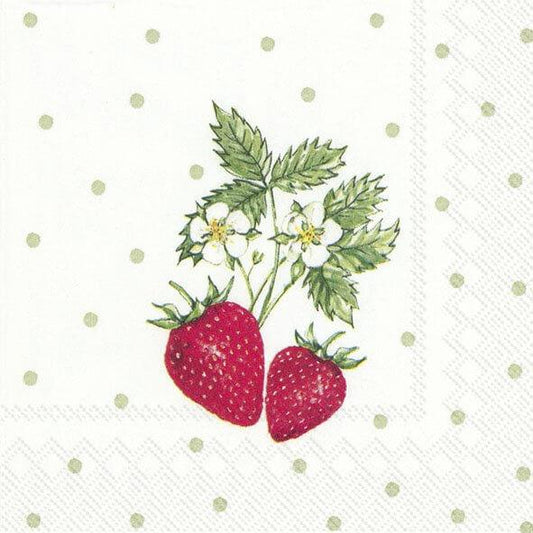 Servietten klein - little lovely strawberries IHR