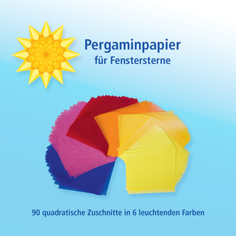 Pergaminpapier für Fenstersterne - 90 quadratische Zuschnitte Nachfüllpackung