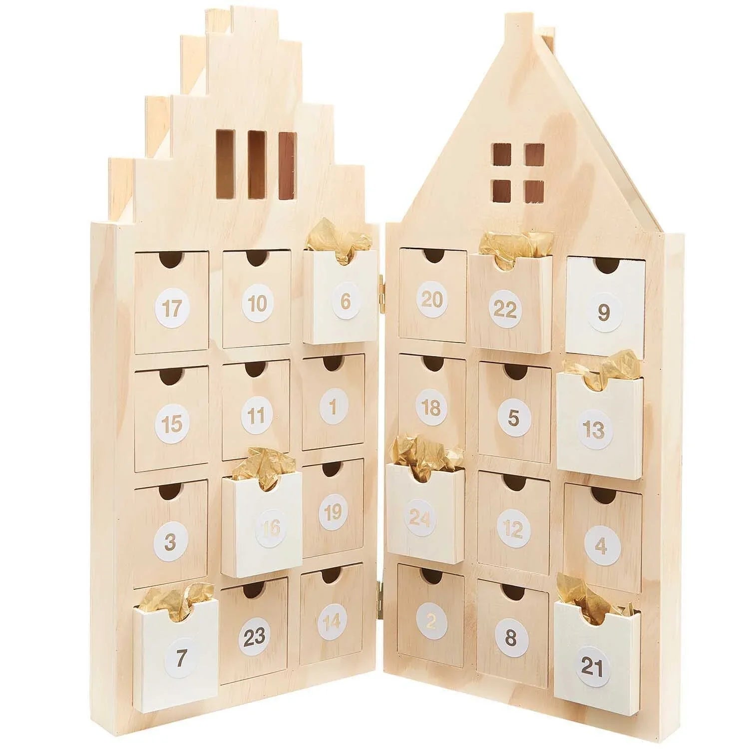 Adventskalender Haus aus Holz 45 Teile - Rico