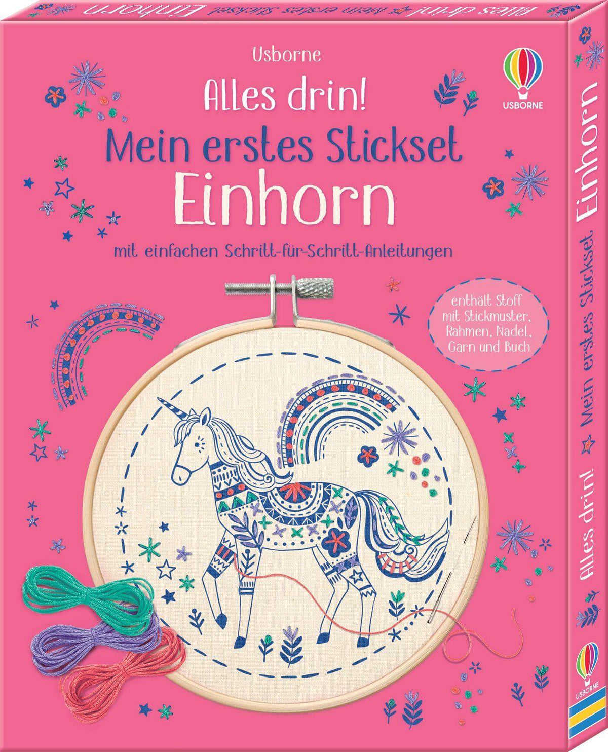 Alles drin! Mein erstes Stickset - Einhorn - mit einfachen Schritt-für-Schritt-Anleitungen Usborne Verlag