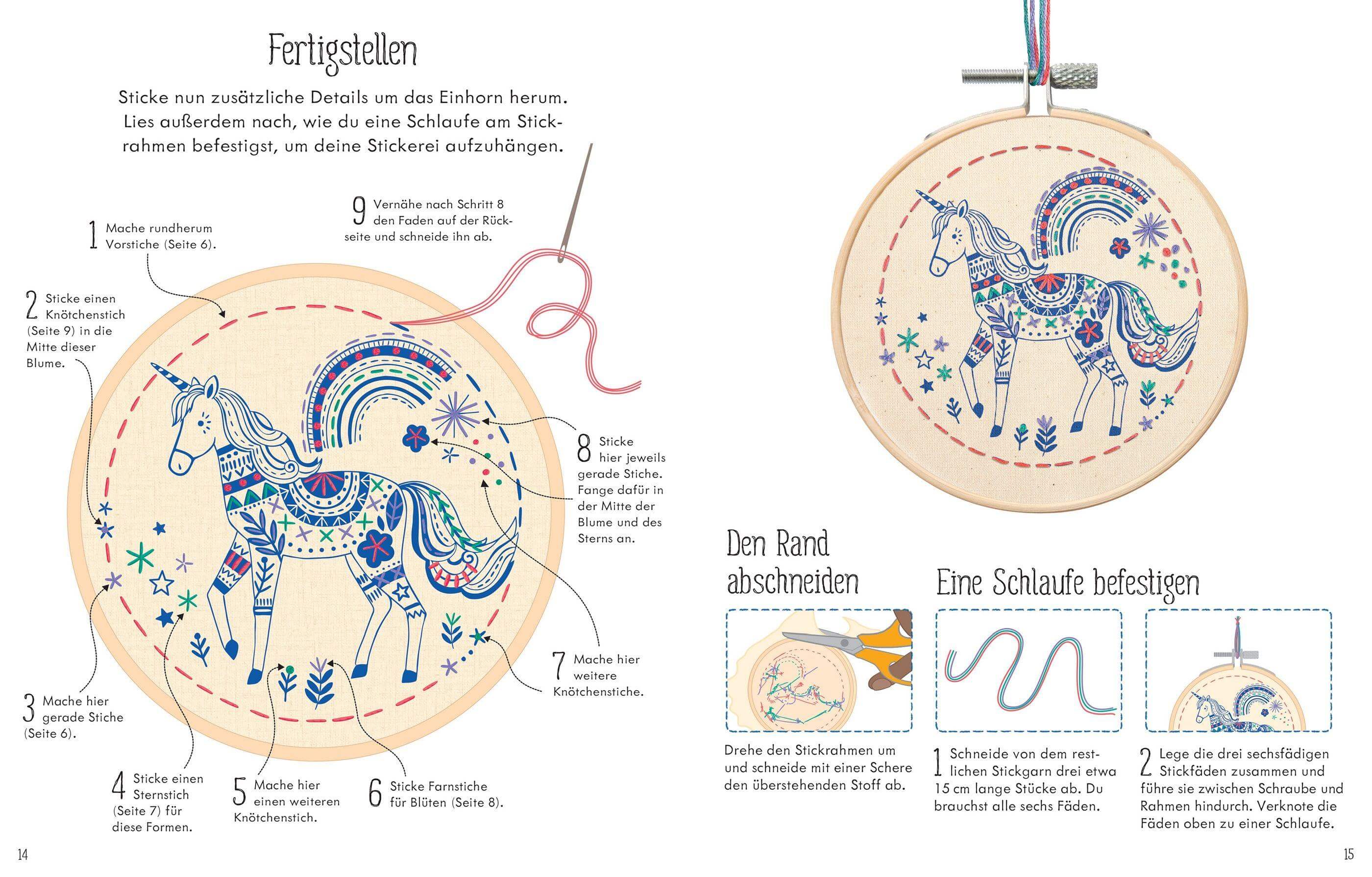 Alles drin! Mein erstes Stickset - Einhorn - mit einfachen Schritt-für-Schritt-Anleitungen Usborne Verlag