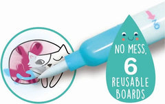 Blaue Wachsmalstift mit wiederverwendbaren Boards, ideal für nachhaltiges Kinderzeichenspielzeug