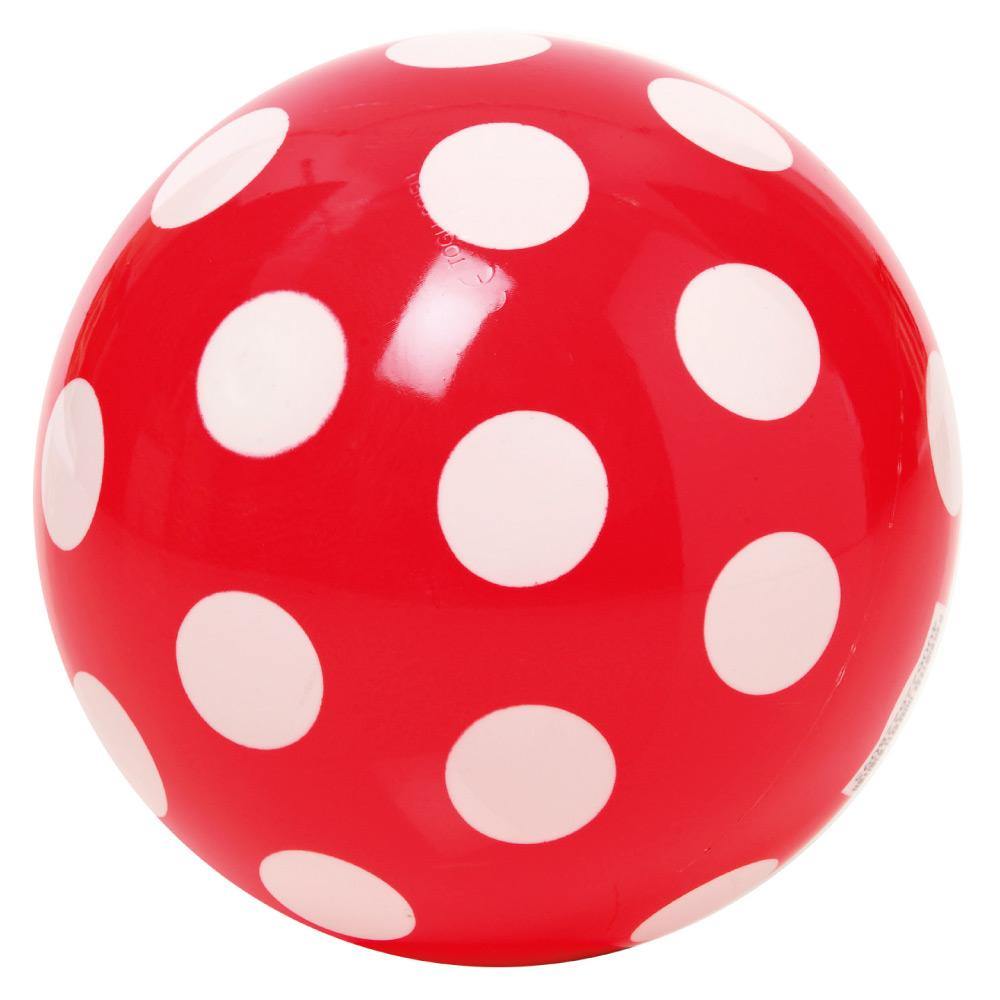 Ball Punkte rot/weiß groß - www. kunstundspiel .de 40105