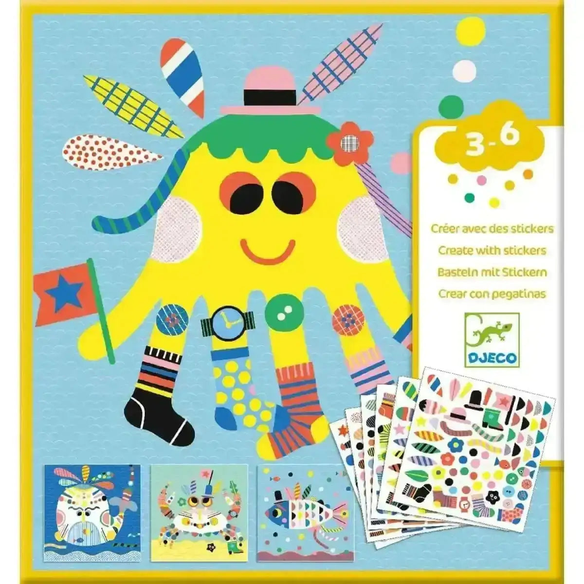 Basteln mit Stickern Meerestiere Djeco