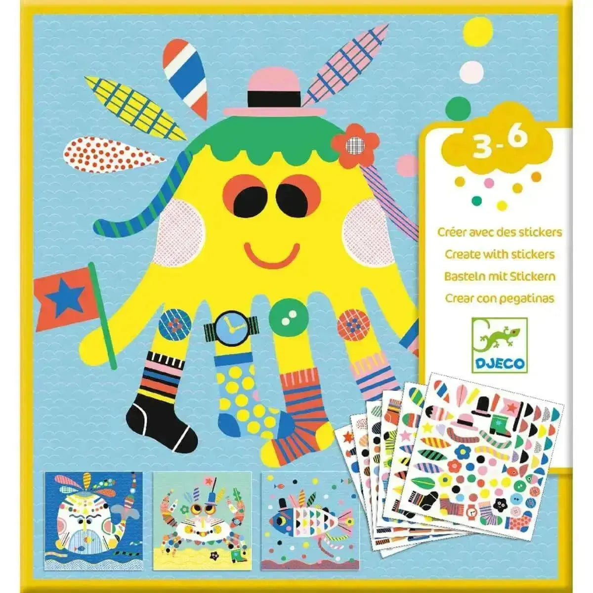 Basteln mit Stickern Meerestiere Djeco