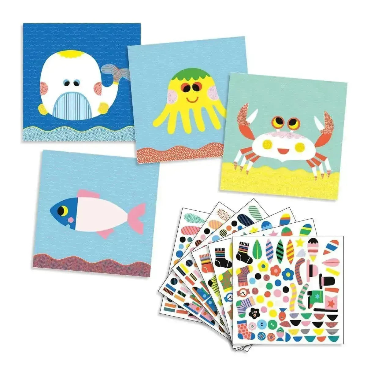 Basteln mit Stickern Meerestiere Djeco