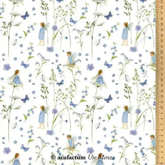 Baumwollstoff Elfengarten blau Acufactum