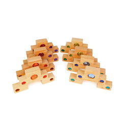 Bauspiel - Farbtreppe mit Lichtbauquadern 16 Teile