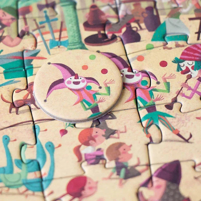 Castle Pocket Puzzle – Mittelalterliches Suchspiel für Kinder - PZ614U Londji