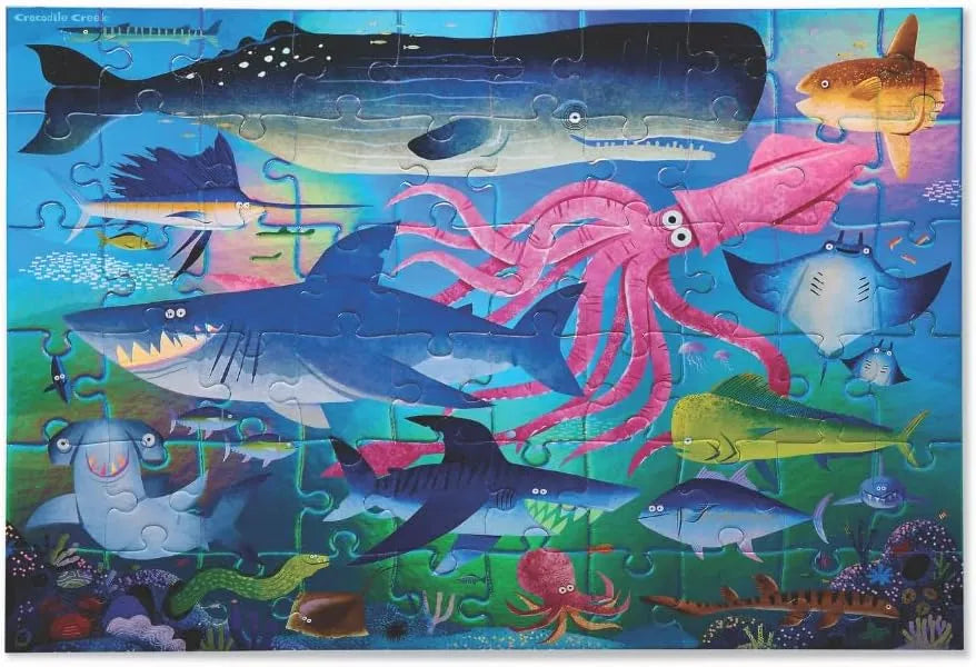 crocodile-creek-60-teile-folien-puzzle-shimmering-shark-60-teile-kunstundspiel-2 - kunstundspiel 