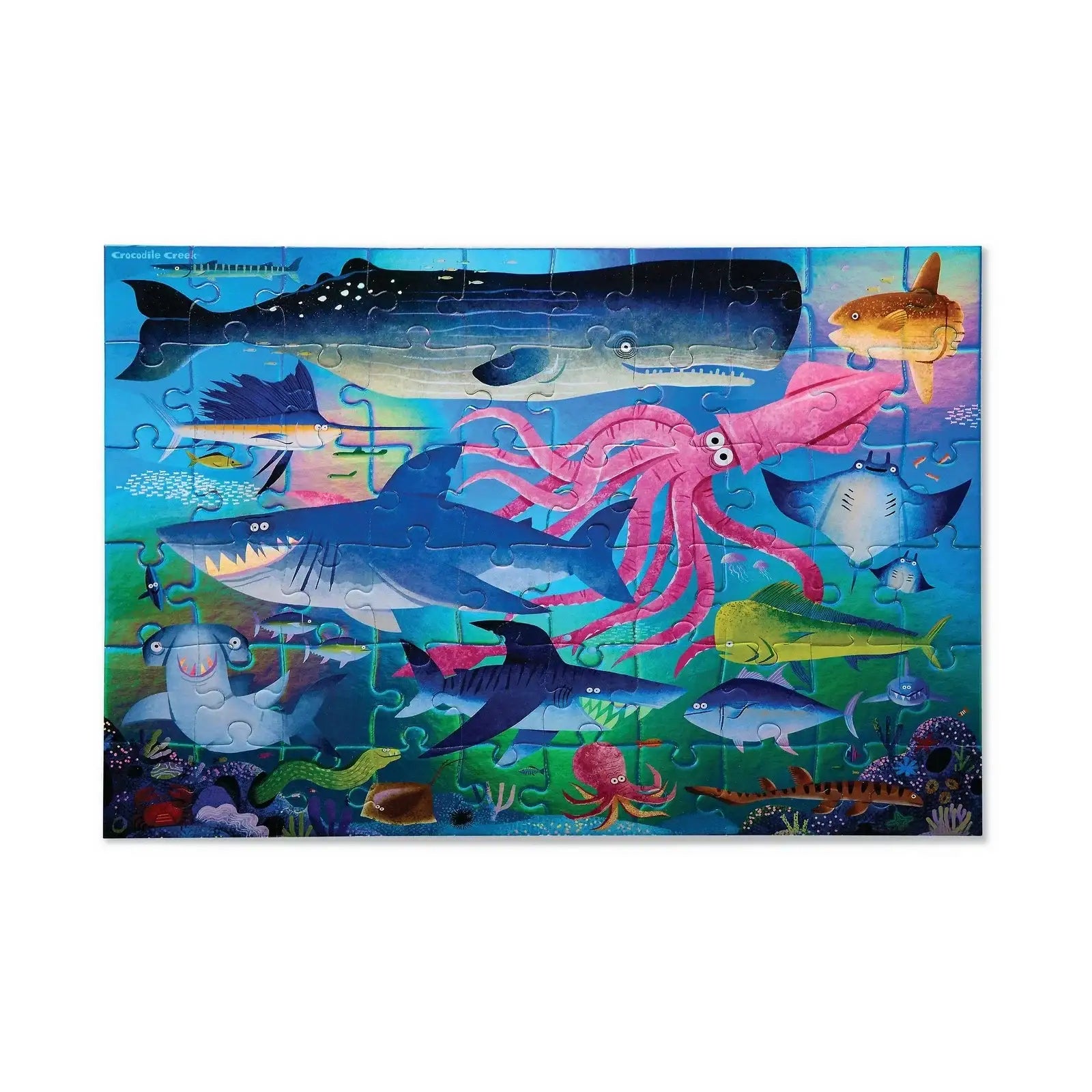 crocodile-creek-60-teile-folien-puzzle-shimmering-shark-60-teile-kunstundspiel-3 - kunstundspiel 