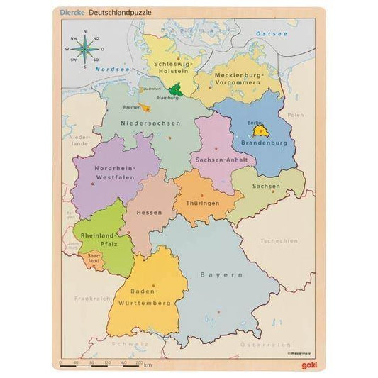 Schichtenpuzzle Deutschland - in 3 Schichten Goki